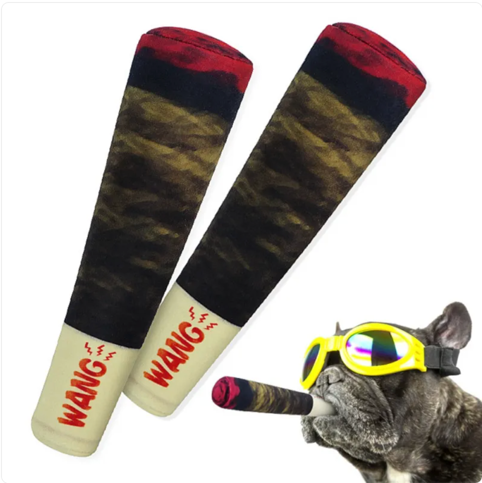 Squeaky Plush Cigarette Dog Toy