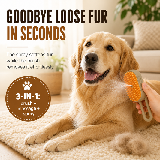 3-in-1 Electric Spray Pet Grooming Brush