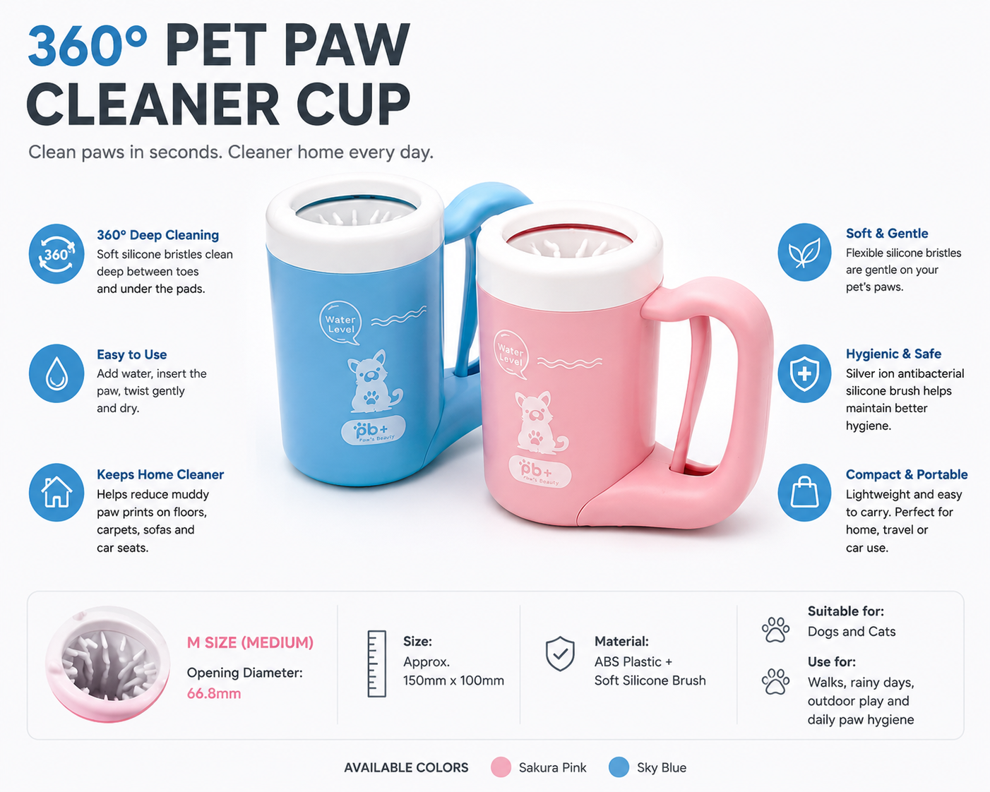 360° Pet Paw Cleaner Cup