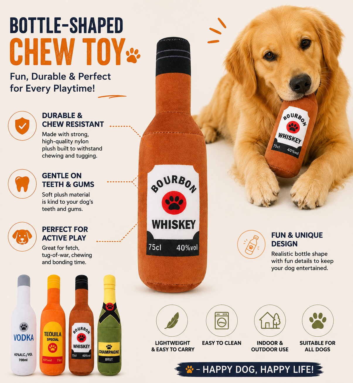 Bottle-Shaped Durable Pet Chew Toy