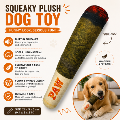 Squeaky Plush Cigarette Dog Toy