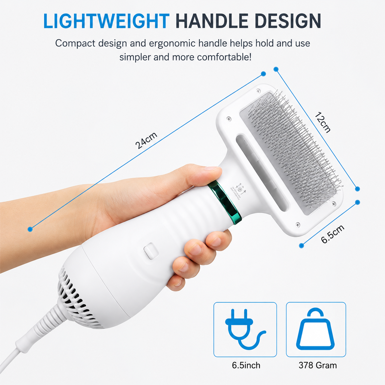 2-in-1 Pet Dryer Brush – Groom & Dry in One Go