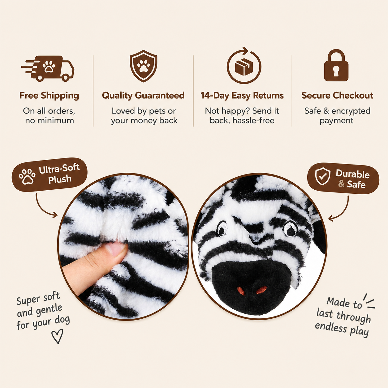 Long Plush Chew Toy for Dogs