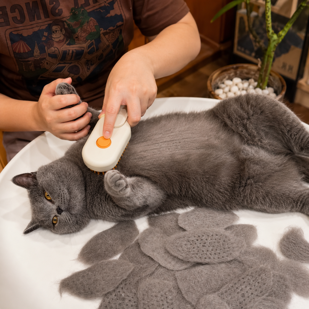 3-in-1 Electric Spray Pet Grooming Brush