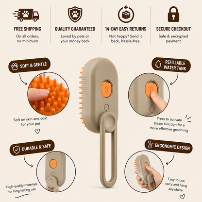 3-in-1 Electric Spray Pet Grooming Brush