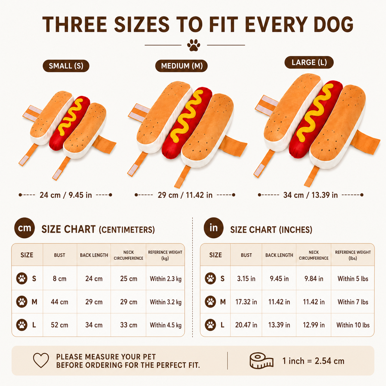 Hot Dog Costume for Pets - Fun & Comfortable Dog/Cat Outfit
