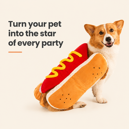 Hot Dog Costume for Pets - Fun & Comfortable Dog/Cat Outfit
